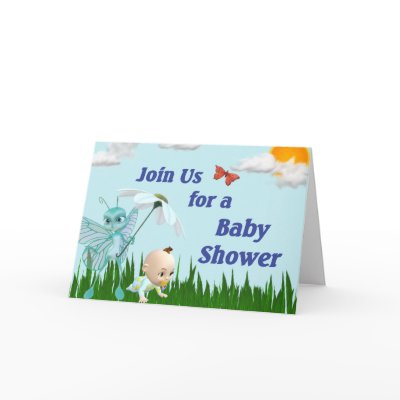 Cute Bug & Baby Shower Invitation Greeting Card by bizarretees