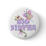 Cute Bugs Big Sister Button