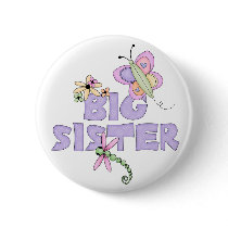 Cute Bugs Big Sister Button