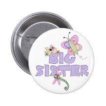Cute Bugs Big Sister Button