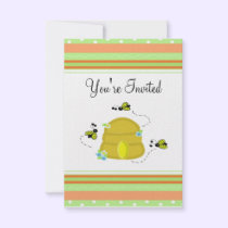Cute Bumble Bee Party Invitation invitations