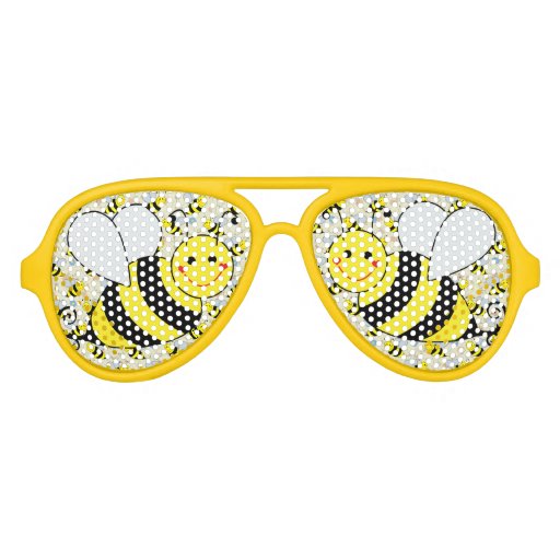 Cute Bumble Bee with Pattern Aviator Sunglasses Zazzle