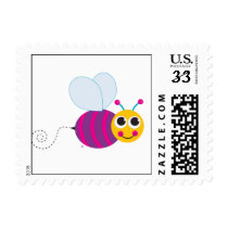 Cute Bumblebee Postcard Stamp