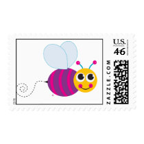 Cute Bumblebee Postcard Stamp