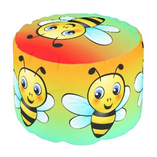 Cute Bumblebee Round Pouf