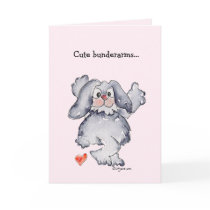 Cute Bunderarms Cartoon Rabbit Love cards