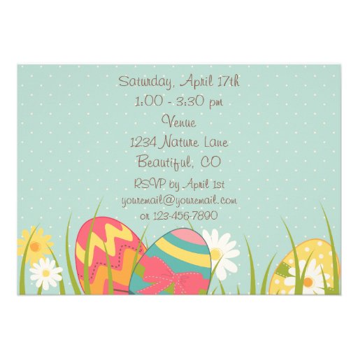 Cute Bunny and Easter Eggs Birthday Invitation