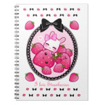 Cute bunny and kawaii strawberries notebooks