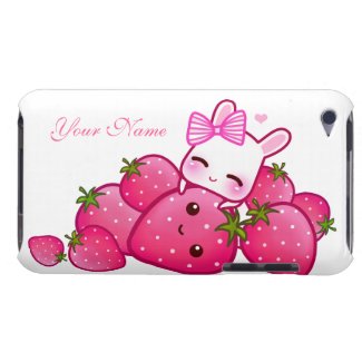 Cute bunny and kawaii strawberries - Personalized casematecase