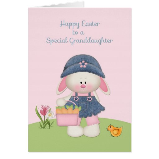 Cute Bunny, Granddaughter, Easter Card Zazzle