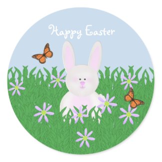 Cute Bunny Happy Easter Stickers sticker