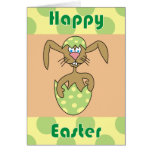 Cute Bunny in Egg Polka Dots Easter Cards