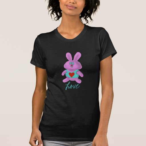 Cute bunny love cartoon art t-shirt design
