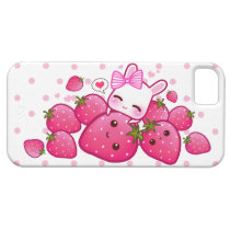 Cute bunny loves kawaii strawberries casemate cases