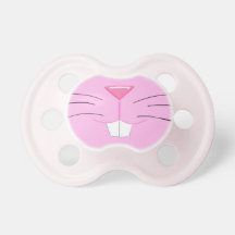 Cute bunny nose - pink fur and nose baby pacifiers