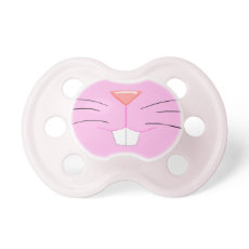 Cute bunny nose - pink fur and red nose baby pacifier=