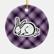 Cute Bunny; Purple Christmas Tree Ornament