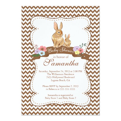 cute bunny rabbit baby shower invitations zazzle bunny baby shower invitations
