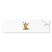 Cute Bunny with Carrot by Gerda Steiner/Send2smile Bumper Stickers