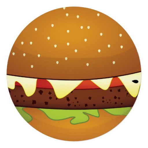 Cute Burger Summer BBQ Party Invitation
