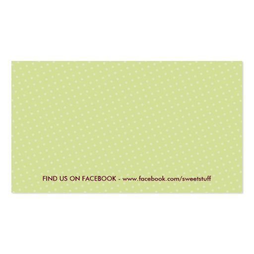 CUTE BUSINESS CARD sweet cake bakery lime pink (back side)