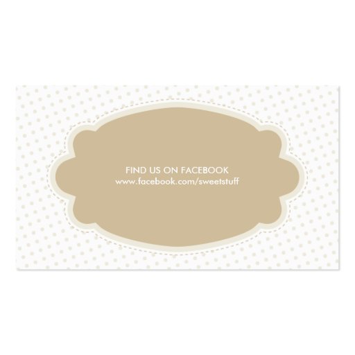 CUTE BUSINESS CARD sweet cake bakery red gold (back side)