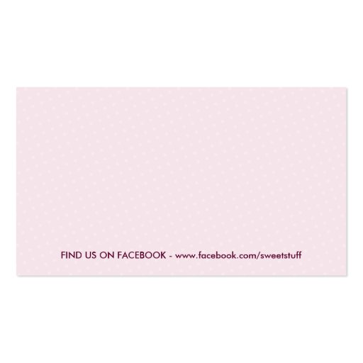 CUTE BUSINESS CARD :: sweet cakes bakery pink 2 (back side)
