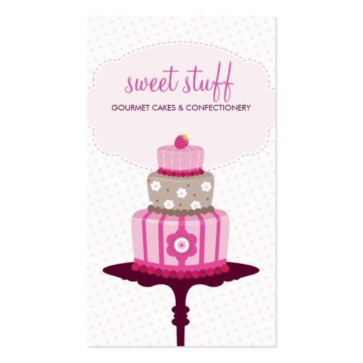 CUTE BUSINESS CARD :: sweet cakes bakery pink 3