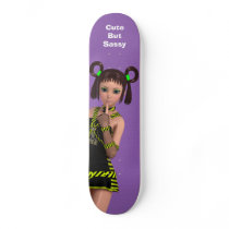 Cute But Sassy Anime Kawaii Girl With Attitude 3D Skateboards