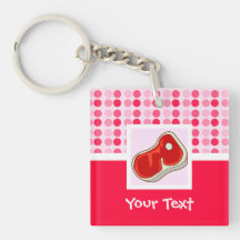 Cute Butcher's Steak Acrylic Key Chain