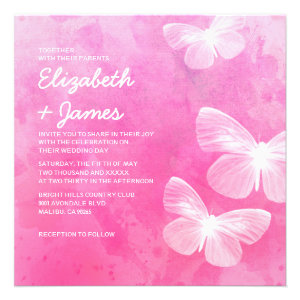 Cute Butterflies Wedding Invitations Custom Invite