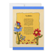 Cute butterfly and flowers design invitations by Butterfly_Shop Cute butterfly and flowers design invitations