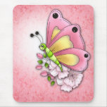 Cute butterfly and flowers mouse pads