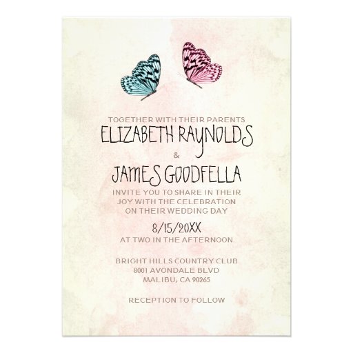 Cute Butterfly Wedding Invitations