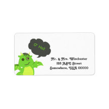 Cute Button Eyed Zombie Dragon Personalized Address Labels