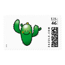 cute cactus postage stamps