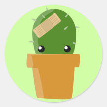 Cute Cactus Round Stickers