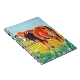 Cute Calf on a sunny day painting notebook