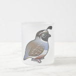 Customizable California Quail Frosted Glass Mug