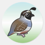 Customizable California Quail Round Sticker