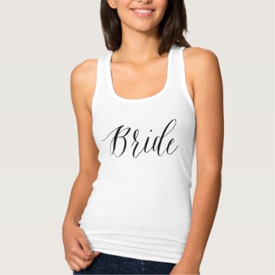 Cute calligraphy bride Tank Top for bachelorette