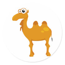 Cute camel round sticker