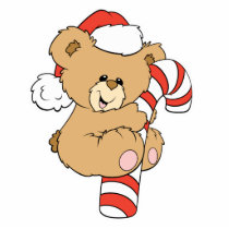 Cute Candy Cane Teddy Bear photo sculptures