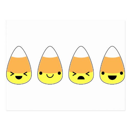 Cute Candy Corn For Halloween Postcard Zazzle 5432