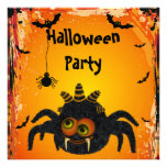 Cute Candy Corn Spider & Bats Halloween Party Custom Invites