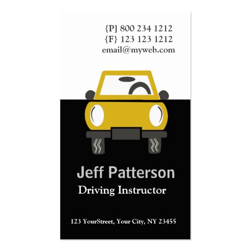 Cute Car Automobile Illustration Business Card Template (front side)