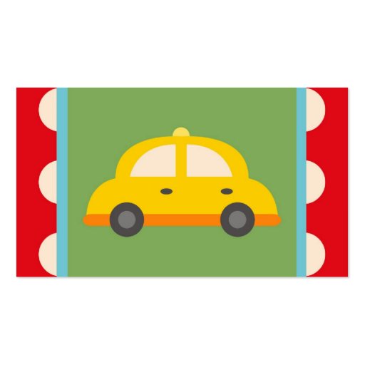 Cute Car Transportation Theme Baby Kids Gifts Business Card Template (back side)