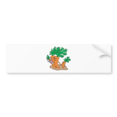 cute carrot cartoon family bumper sticker by doonidesigns
