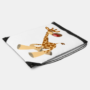 Cute Cartoon Ambling Giraffe Drawstring Back Pack Drawstring Bag