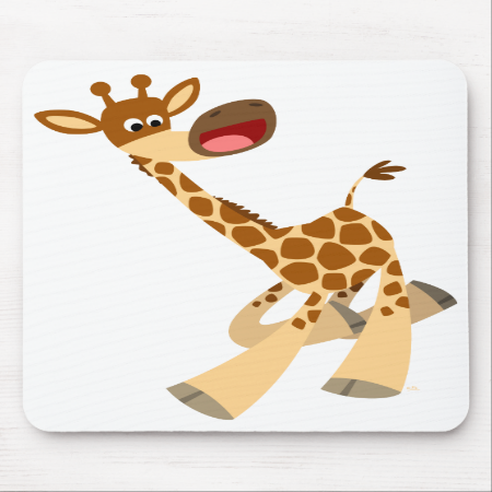 Cute Cartoon Ambling Giraffe Mousepad